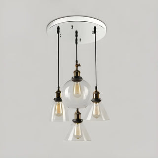 ZOWALA - Industrial Clear Glass Round Dining Room Pendant Light Image - 2
