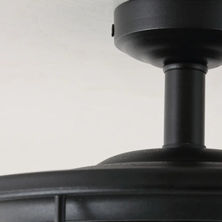ZOWALA - Industrial Black Cage Metal Semi-Flush Mount Light Image - 20