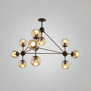 Industrial Sphere Candle Iron Dining Room Black Chandelier Image - 10