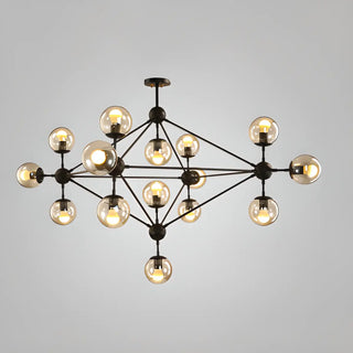 Industrial Sphere Candle Iron Dining Room Black Chandelier Image - 11