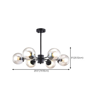 Industrial Sphere Candle Iron Dining Room Black Chandelier Image - 18