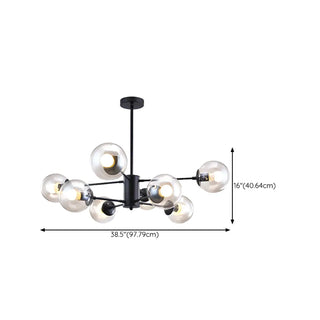 Industrial Sphere Candle Iron Dining Room Black Chandelier Image - 19