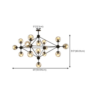 Industrial Sphere Candle Iron Dining Room Black Chandelier Image - 21