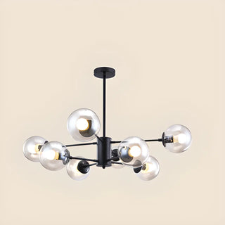 Industrial Sphere Candle Iron Dining Room Black Chandelier Image - 5