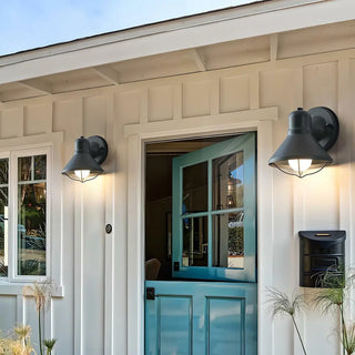 Industrial Black Cone Metal Exterior LED Wall Light Zawala Image - 10