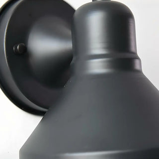 Industrial Black Cone Metal Exterior LED Wall Light Zawala Image - 6