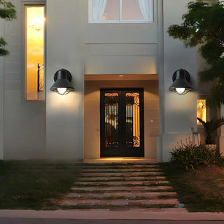 Industrial Black Cone Metal Exterior LED Wall Light Zawala Image - 9
