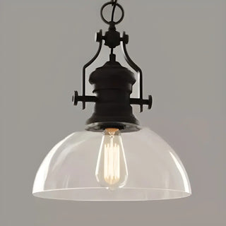 ZOWALA - Industrial Farmhouse Dome Clear Glass Pendant Light Image - 2