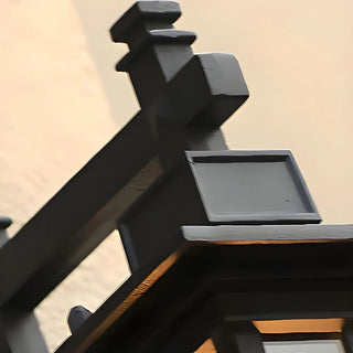 ZOWALA - Industrial Black Clear Lantern External Wall Sconce Image - 9