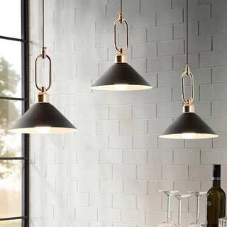 ZOWALA - Modern Industrial Black Metal Cone Dining Room Pendant Light Image - 1