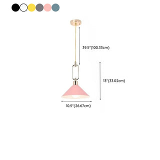 ZOWALA - Modern Industrial Black Metal Cone Dining Room Pendant Light #size