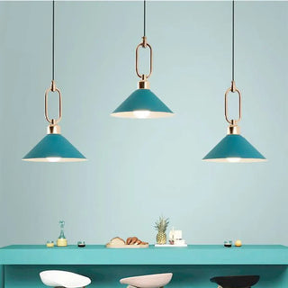 ZOWALA - Modern Industrial Black Metal Cone Dining Room Pendant Light Image - 2