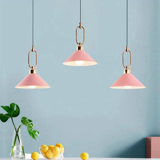 ZOWALA - Modern Industrial Black Metal Cone Dining Room Pendant Light Image - 3