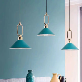 ZOWALA - Modern Industrial Black Metal Cone Dining Room Pendant Light Image - 4