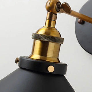 Industrial Cone Iron LED External Black Wall Sconce Zawala Image - 12