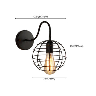Industrial Cone Iron LED External Black Wall Sconce Zawala Image - 17