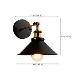 Industrial Cone Iron LED External Black Wall Sconce Zawala Image - 18