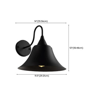 Industrial Cone Iron LED External Black Wall Sconce Zawala Image - 20