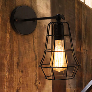 Industrial Cone Iron LED External Black Wall Sconce Zawala Image - 5
