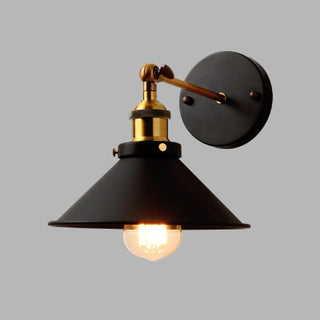 Industrial Cone Iron LED External Black Wall Sconce Zawala Image - 6