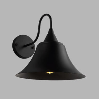 Industrial Cone Iron LED External Black Wall Sconce Zawala Image - 7