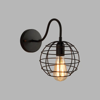 Industrial Cone Iron LED External Black Wall Sconce Zawala Image - 8