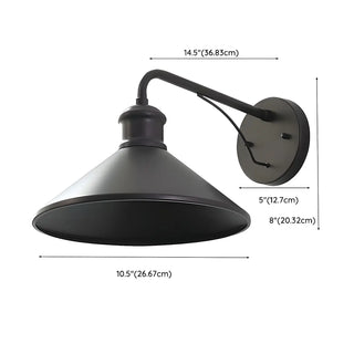 ZOWALA - Industrial Black Cone Mini Outdoor Wall Light Image - 14