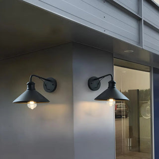 ZOWALA - Industrial Black Cone Mini Outdoor Wall Light Image - 1