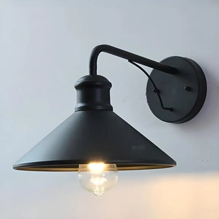 ZOWALA - Industrial Black Cone Mini Outdoor Wall Light Image - 2