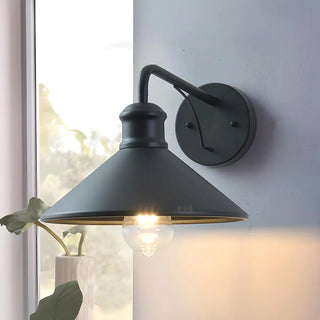 ZOWALA - Industrial Black Cone Mini Outdoor Wall Light Image - 3