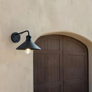 ZOWALA - Industrial Black Cone Mini Outdoor Wall Light Image - 6