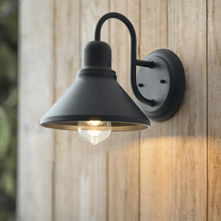 ZOWALA - Industrial Black Cone Outdoor Wall Light Image - 1
