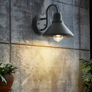 ZOWALA - Industrial Black Cone Outdoor Wall Light Image - 2