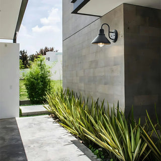 ZOWALA - Industrial Black Cone Outdoor Wall Light Image - 5