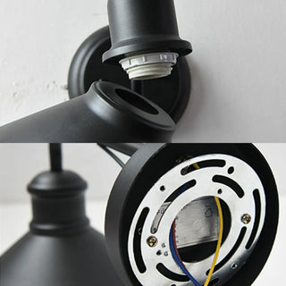 ZOWALA - Industrial Black Cone Outdoor Wall Light Image - 7