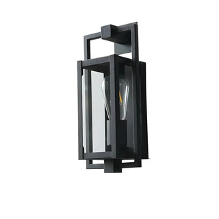 Industrial Box Glass Black External LED Wall Sconce Zawala Image - 8