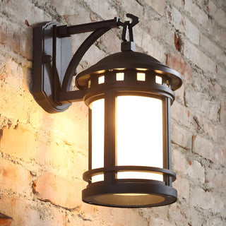 Industrial Style Black Outdoor Wall Lantern Sconce Zawala Image - 1