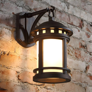 Industrial Style Black Outdoor Wall Lantern Sconce Zawala Image - 2