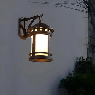 Industrial Style Black Outdoor Wall Lantern Sconce Zawala Image - 3