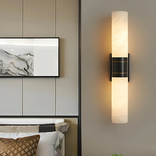 Contemporary Bedroom Alabaster Industrial LED Wall Lamp Zawala Image - 1
