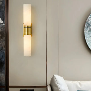 Contemporary Bedroom Alabaster Industrial LED Wall Lamp Zawala Image - 2
