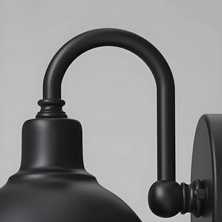 Contemporary Iron Black Dome External Wall LED Sconce Zawala Image - 11