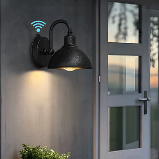 Contemporary Iron Black Dome External Wall LED Sconce Zawala Image - 12