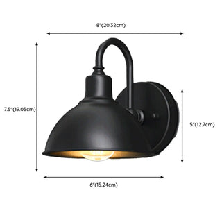 Contemporary Iron Black Dome External Wall LED Sconce Zawala #size