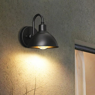 Contemporary Iron Black Dome External Wall LED Sconce Zawala Image - 4