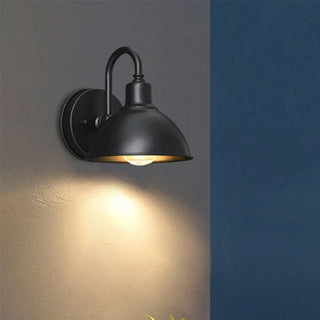 Contemporary Iron Black Dome External Wall LED Sconce Zawala Image - 5