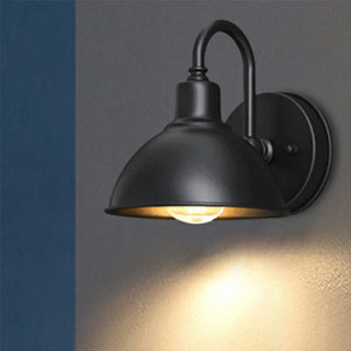 Contemporary Iron Black Dome External Wall LED Sconce Zawala Image - 6