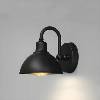 Contemporary Iron Black Dome External Wall LED Sconce Zawala Image - 8