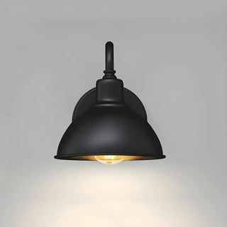 Contemporary Iron Black Dome External Wall LED Sconce Zawala Image - 9