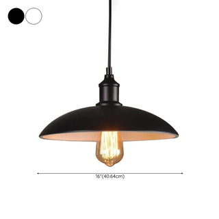 ZOWALA - Industrial Black Dome Metal Dining Room Pendant Light Image - 12